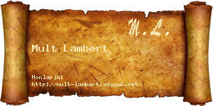 Mult Lambert névjegykártya